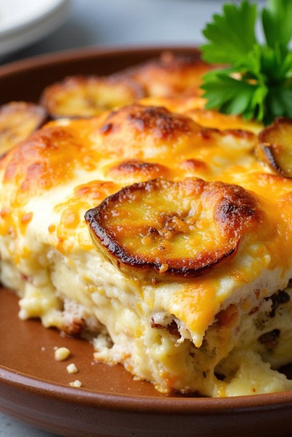 creamy comforting plantain casserole