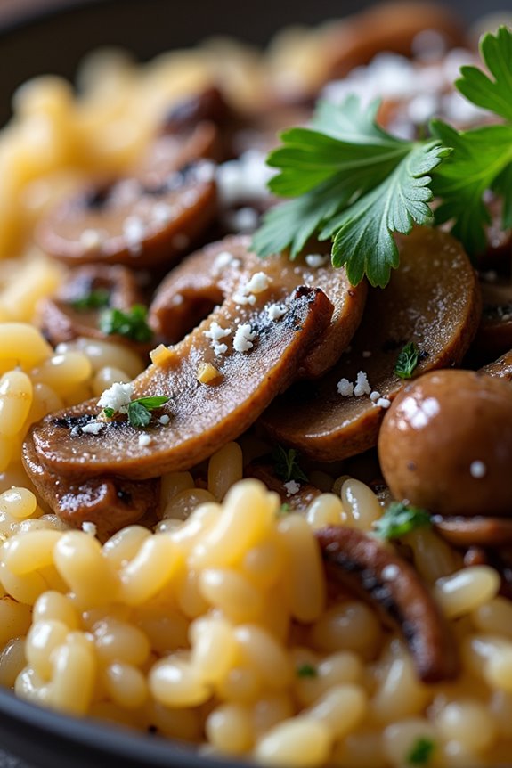 creamy oxtail mushroom risotto