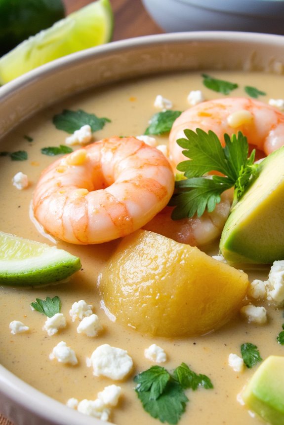 creamy peruvian shrimp chowder