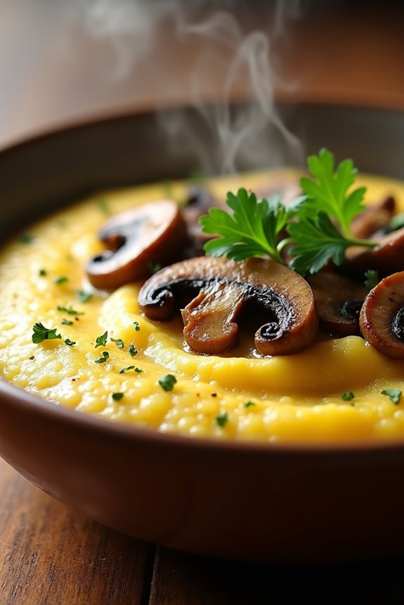 creamy polenta earthy mushrooms