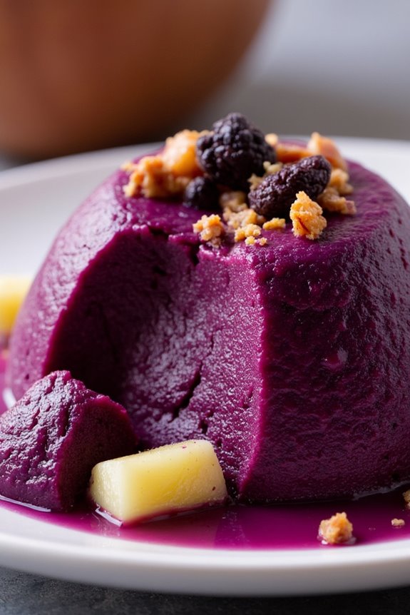 creamy purple corn pudding