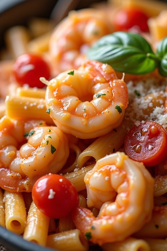 creamy shrimp tomato pasta