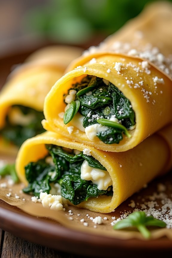 creamy spinach ricotta humitas