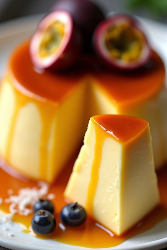 creamy tropical passion flan