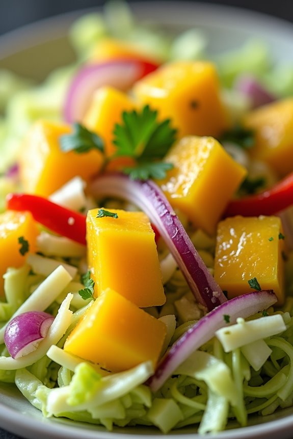 crisp mango cabbage salad
