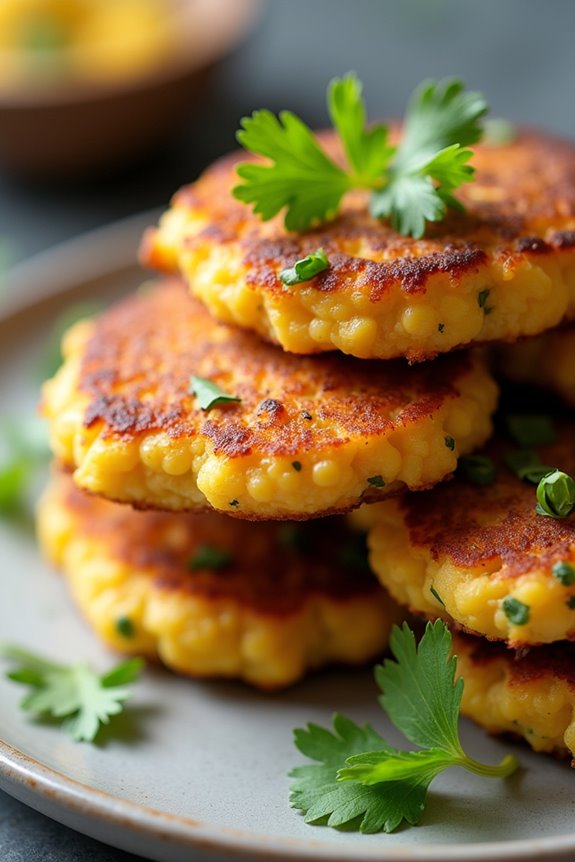 crispy bean and corn fritters