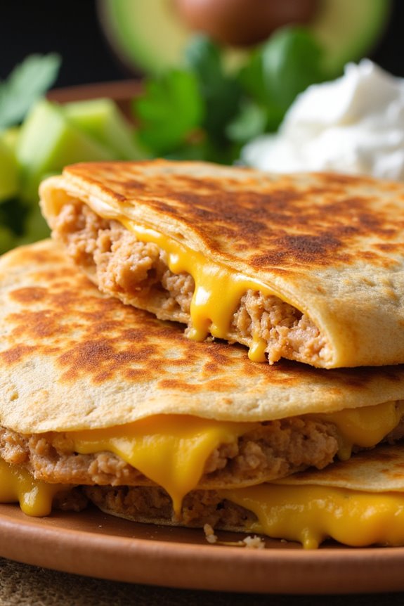 crispy cheesy chicharr n quesadillas