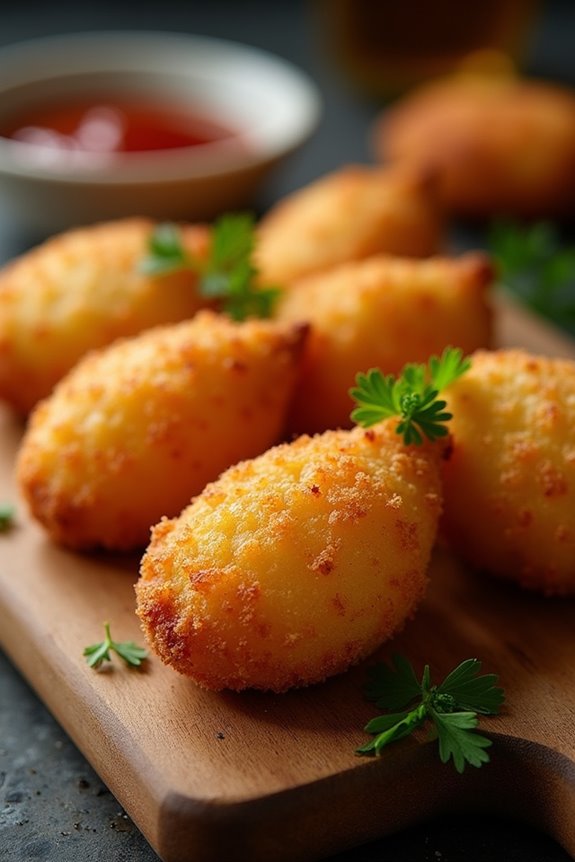 crispy chicken filled croquettes
