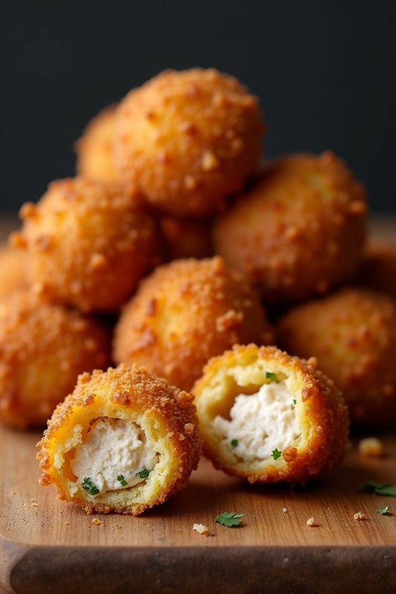 crispy chicken filled dough balls
