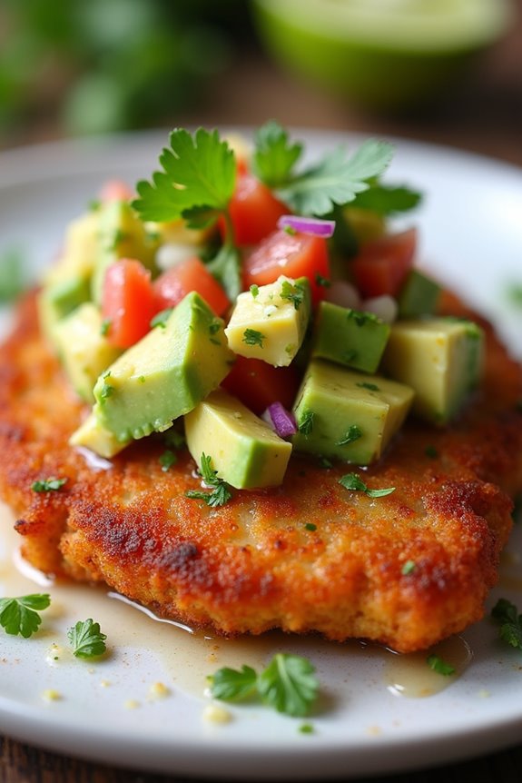 crispy chicken with avocado