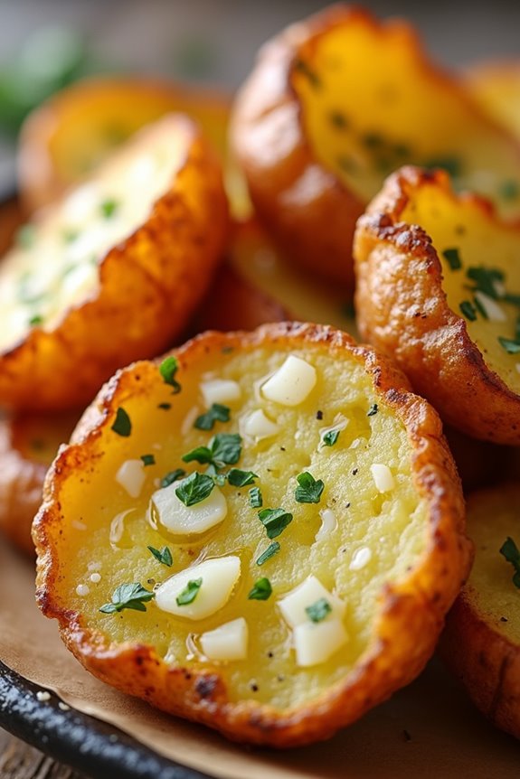 crispy flavorful garlic potatoes