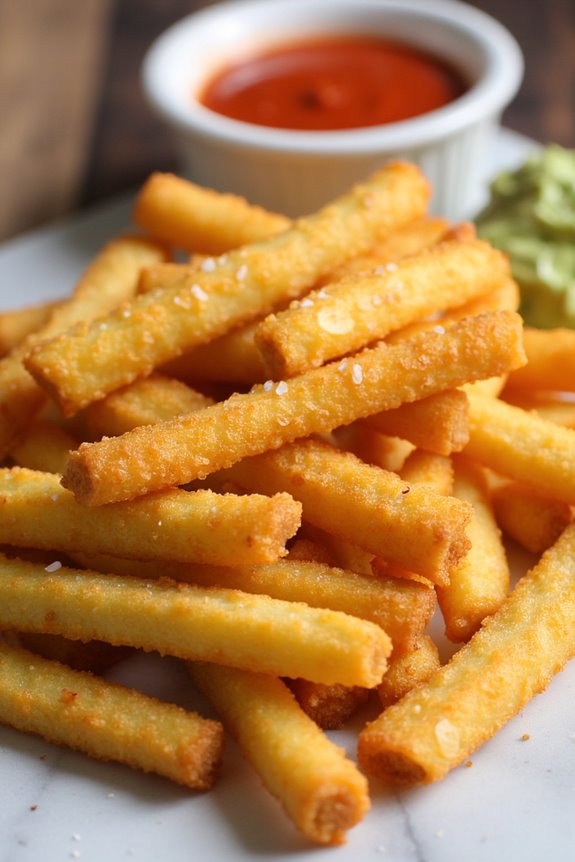 crispy fluffy yuca fries