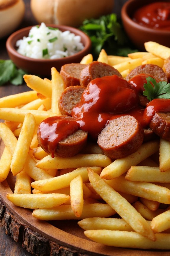 crispy fries savory sausages