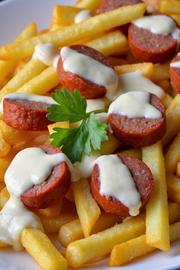 crispy fries with sausage