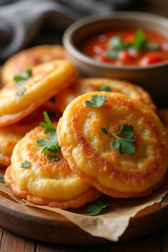 crispy pastries with pebre