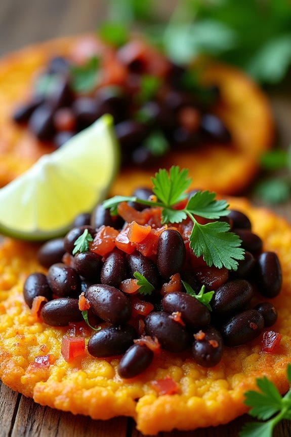 crispy plantains with beans