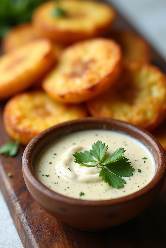 crispy plantains with garlic