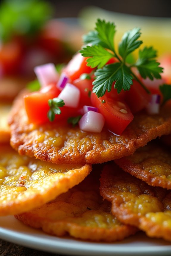 crispy plantains with salsa