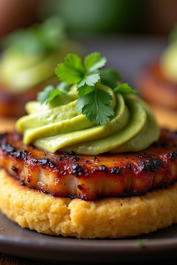 crispy pork belly arepas