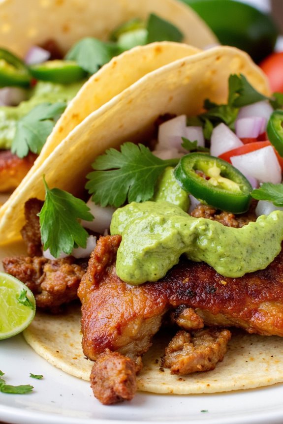crispy pork belly tacos