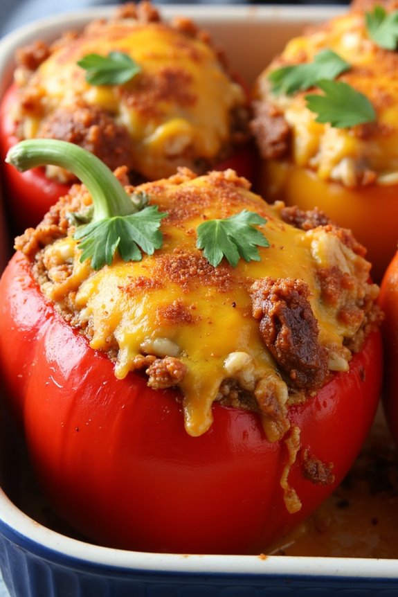 crispy pork stuffed peppers