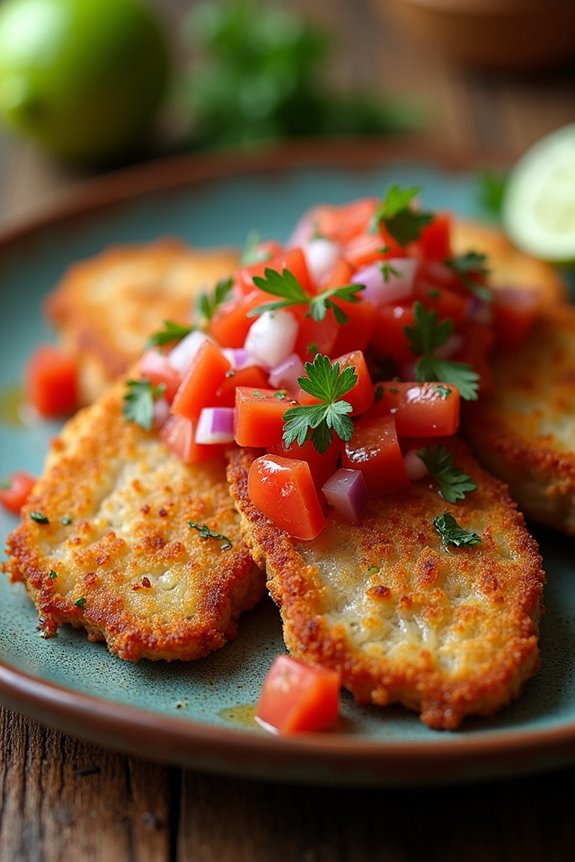 crispy pork with spicy salsa