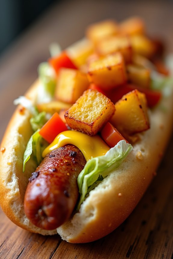 crispy potato colombian hot dog