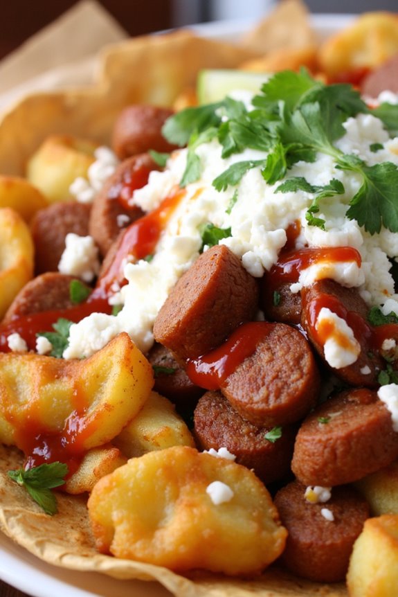 crispy potatoes with sausage