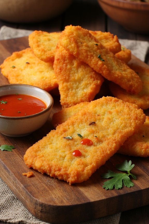 crispy yuca with spicy sauce