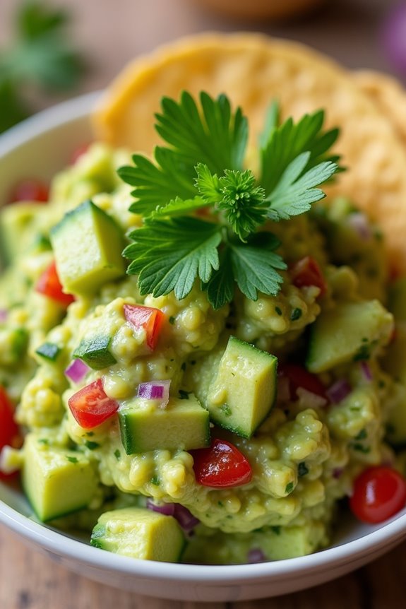 cucumber avocado guacamole delight