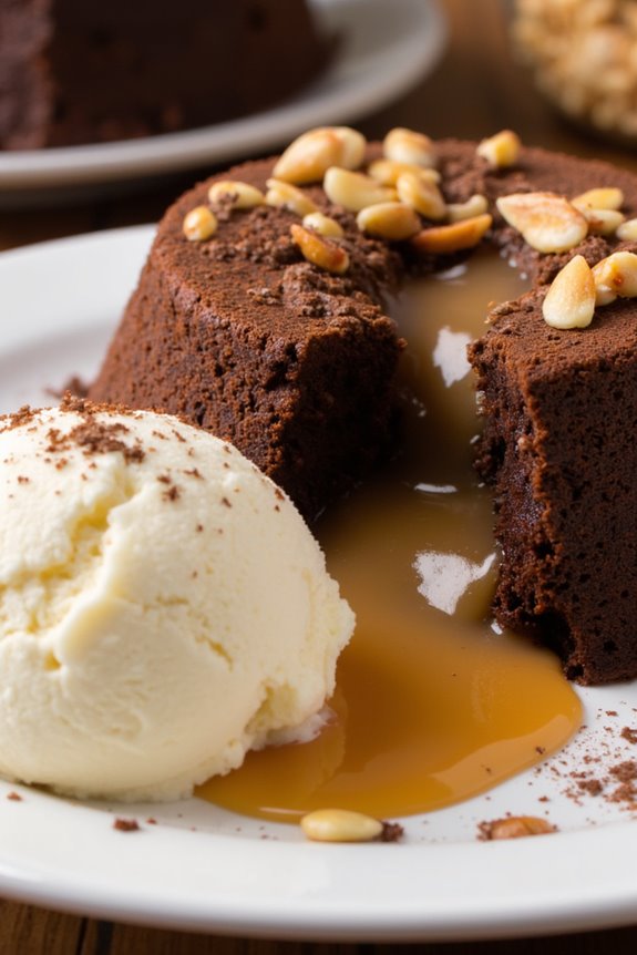 decadent molten caramel cake