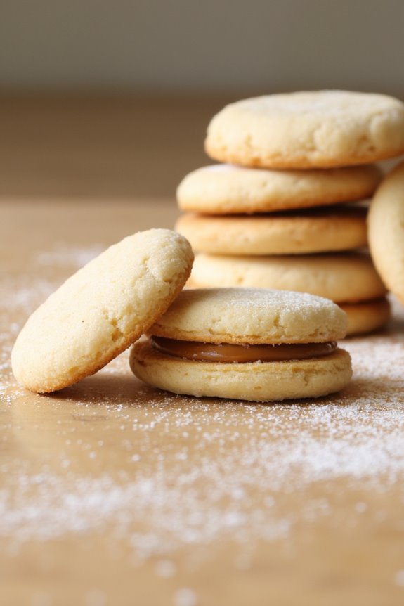 delicate cookies with dulce de leche