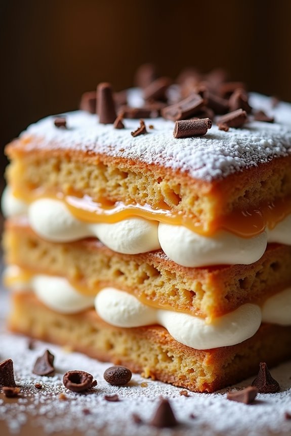 delicate layers creamy filling