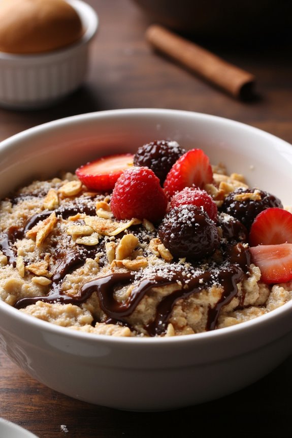 delicious chocolate oatmeal breakfast
