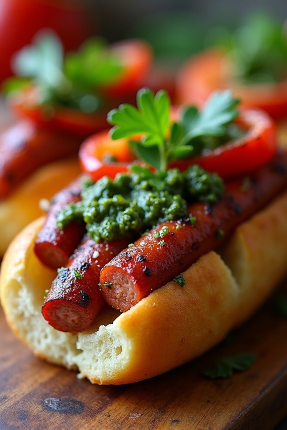 delicious chorizo in bread