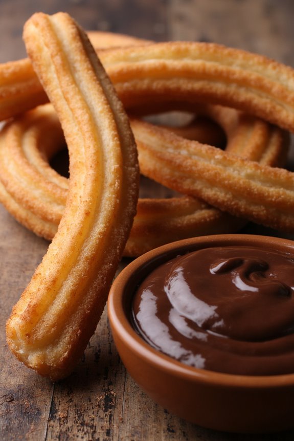 delicious churros with chocolate