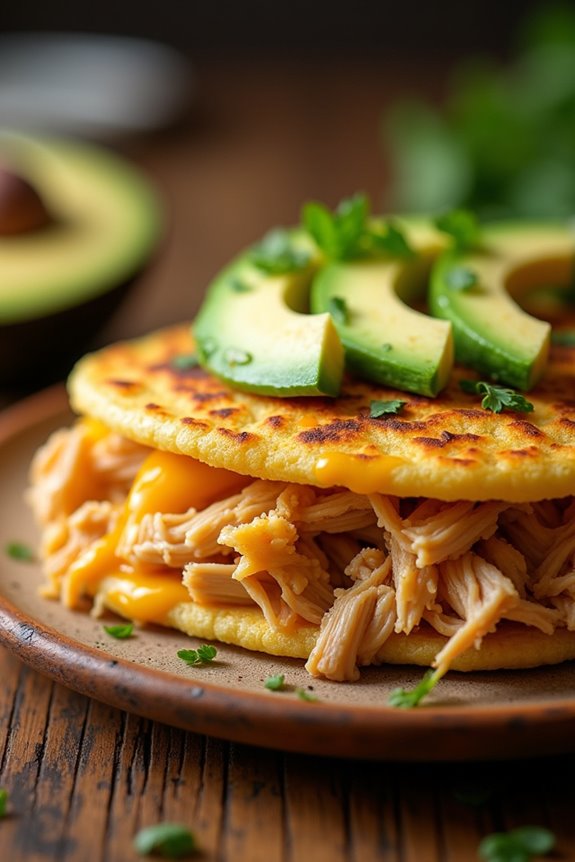 delicious colombian chicken arepas