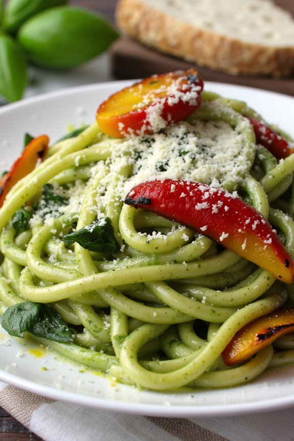 delicious green pasta dish