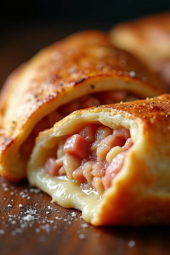 delicious ham and cheese calzone
