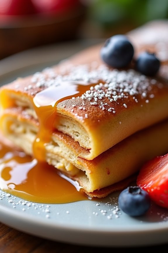 delicious pancakes with dulce de leche