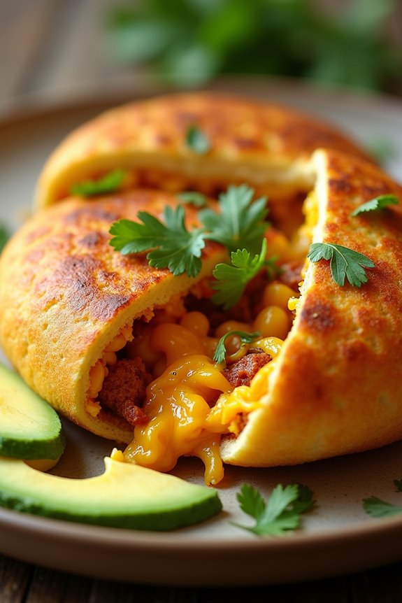 delicious stuffed breakfast arepas