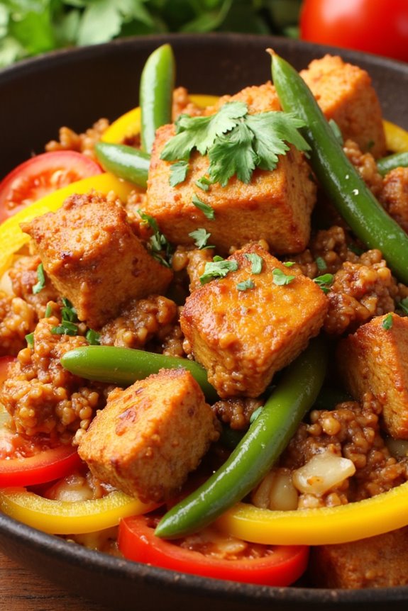 delicious vegetarian chicken stir fry