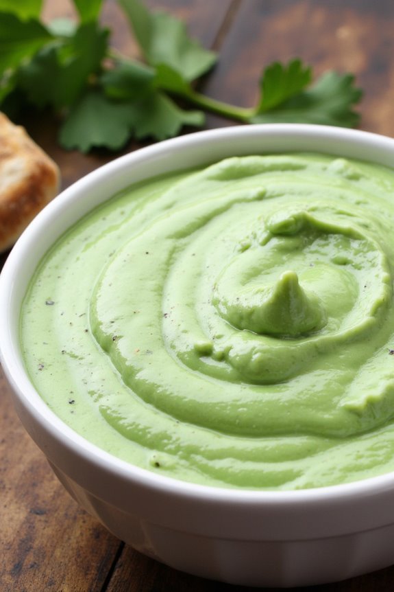 delicious yogurt based green sauce