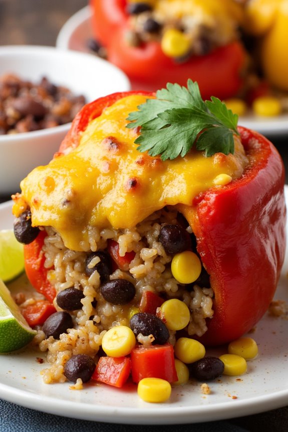 deliciously stuffed vibrant peppers