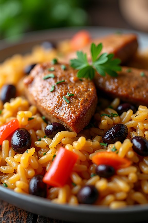 duck rice with beans