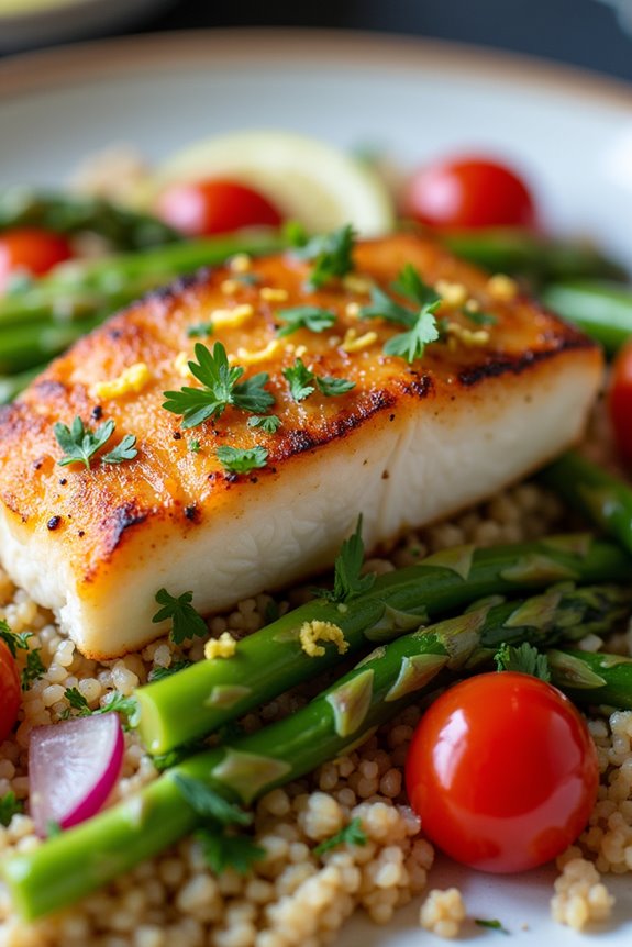 elegant fish and salad