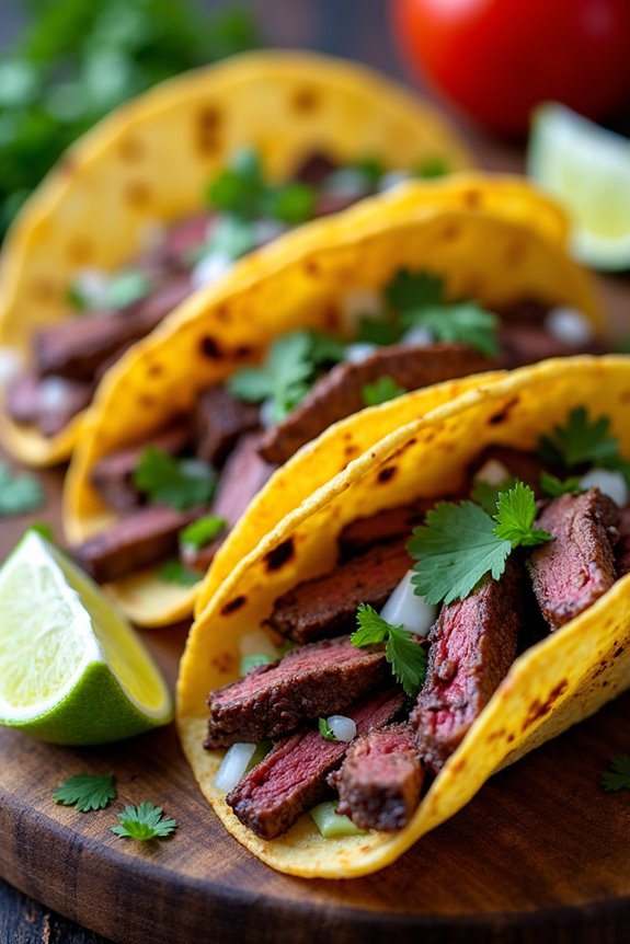 flavorful argentine steak tacos