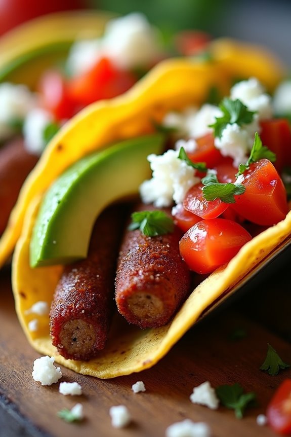 flavorful colombian chorizo tacos