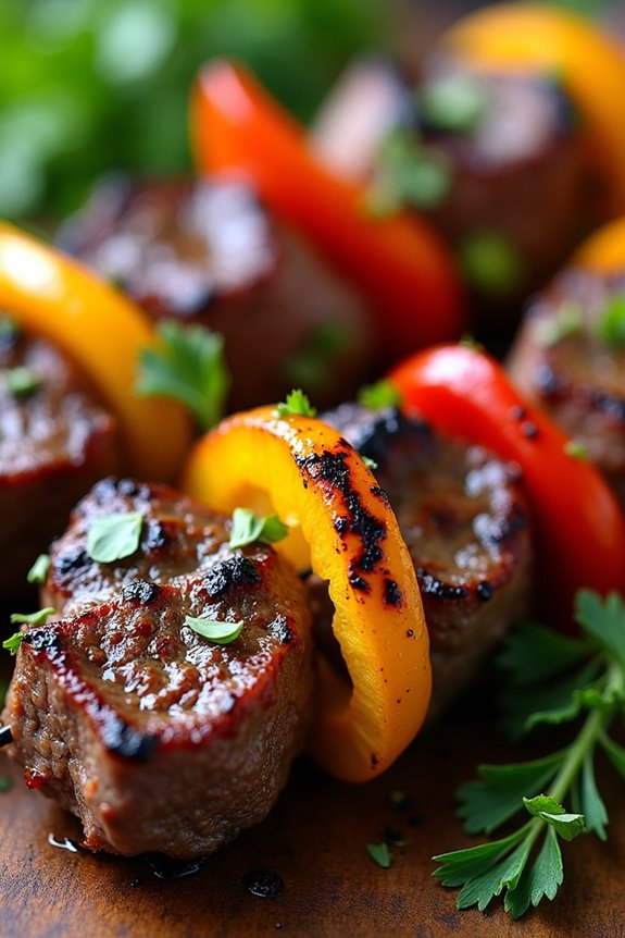 flavorful grilled flank skewers
