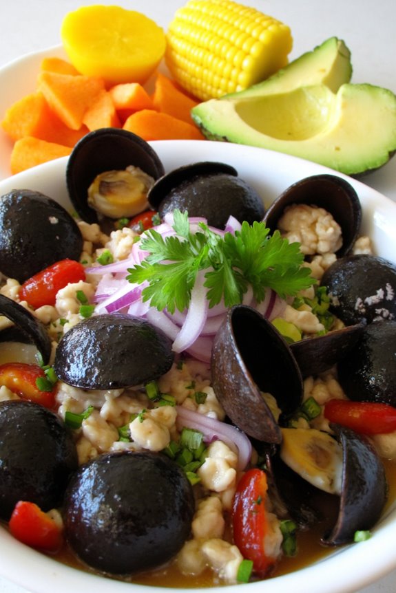 fresh black clam ceviche